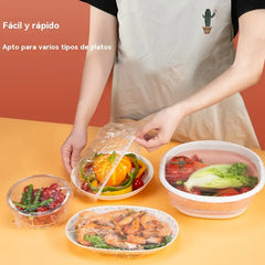 🔥【Paquete múltiple de 100 unidades】Tapa de frescura desechable de grado alimenticio,Protección de alimentos rápida y sencilla