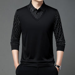 👔【Ofertă specială de toamnă】Costum bărbătesc din două piese, din imitație de chenilă