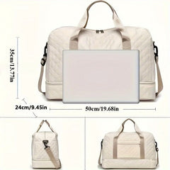 🔥【¡Oferta por tiempo limitado!】🔥Elegante bolsa de viaje de gran capacidad con diseño de separación para uso húmedo y seco, adecuada para yoga y fitness.