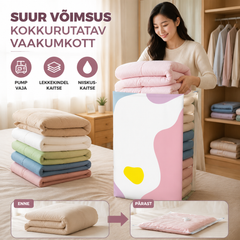 🧳【5-osaline komplekt】💨 Suur, kokkusurutav vaakumkott: pumpa pole vaja, lekkekindel ja ideaalne ruumi kokkuhoiuks kohvrites ja kodus ✈️