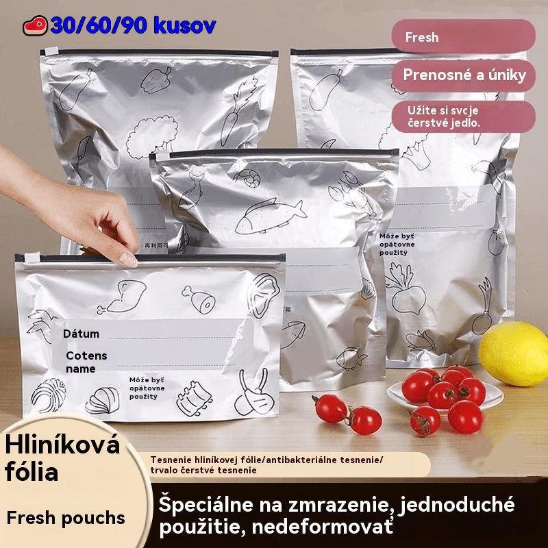 Celkom 120 antibakteriálnych hliníkových fóliových vrecúšok, super jednoduché použitie, pre zachovanie čerstvosti.