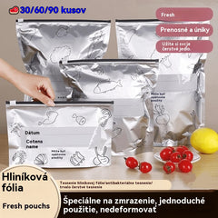 Celkom 120 antibakteriálnych hliníkových fóliových vrecúšok, super jednoduché použitie, pre zachovanie čerstvosti.
