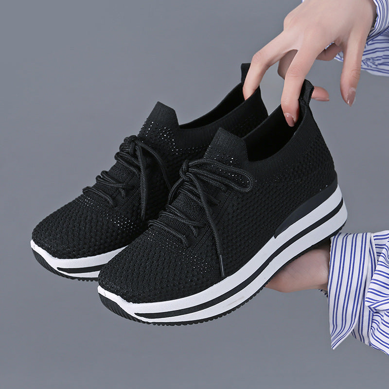 【 36-41】Zapatos deportivos informales para mujer, tela de malla con mosca, zapatos informales transpirables y cómodos