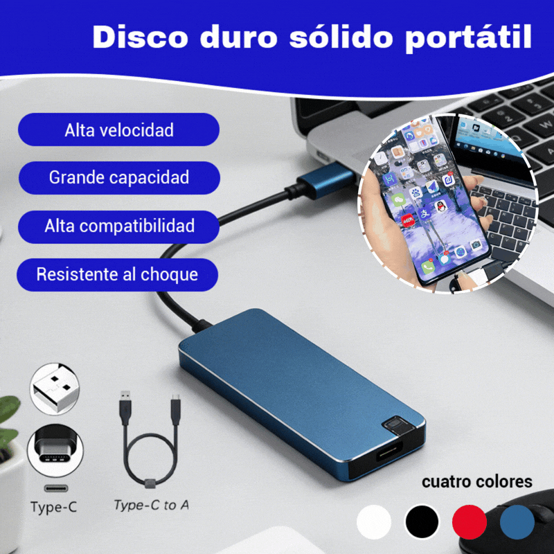 ⚡【8TB】 Disco Duro USB 3.0 Multifuncional de Alta Velocidad | Transferencia Rápida, Gran Compatibilidad, Almacenamiento Sin Preocupaciones 💻📦