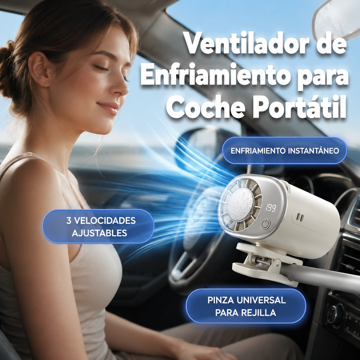 🔥¡OFERTA ESPECIAL! 50% DE DESCUENTO🔥 Ventilador personal manos libres con pantalla LED