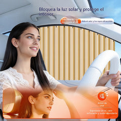 🔥【Juego de 4 piezas】 Parasol para ventanilla de coche con riel deslizante y función de aislamiento térmico.
