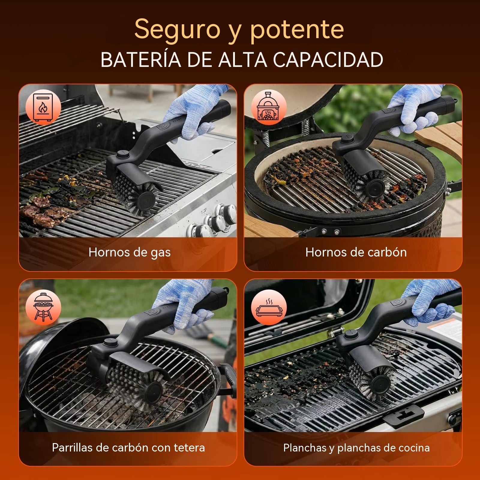 ✨Nuevo cepillo eléctrico inalámbrico para barbacoas, ideal para limpiar manchas de aceite difíciles en parrillas.
