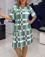👗【S-5XL】Nuevo vestido elegante a cuadros multicolor 2025
