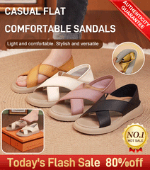 💕【39%OFF】【35-42】Sandalias planas romanas de piel natural, casuales y cómodas