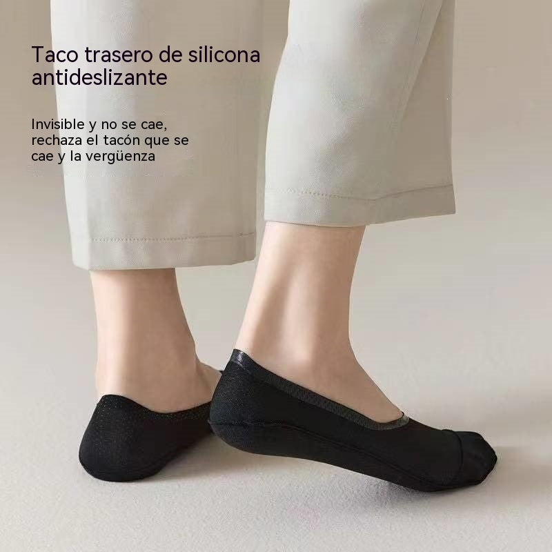 【8 pares por 25 euros】🧦Medias de malla de seda helada para hombre, antideslizantes y de corte bajo.