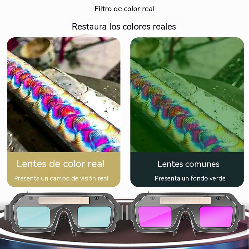 💥🔥🕶️Gafas de soldadura con oscurecimiento automático, doble protección contra el deslumbramiento y los rayos UV.
