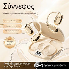 🔋Auriculares inalámbricos Bluetooth sin almohadilla integrada, con gancho para la oreja y conducción ósea🎙️🎧