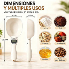 🍴⚖️ Cuchara Dosificadora Electrónica de Precisión – Báscula Digital con Pantalla LCD, Desmontable y con Escala para Leche y Alimentos 🥄