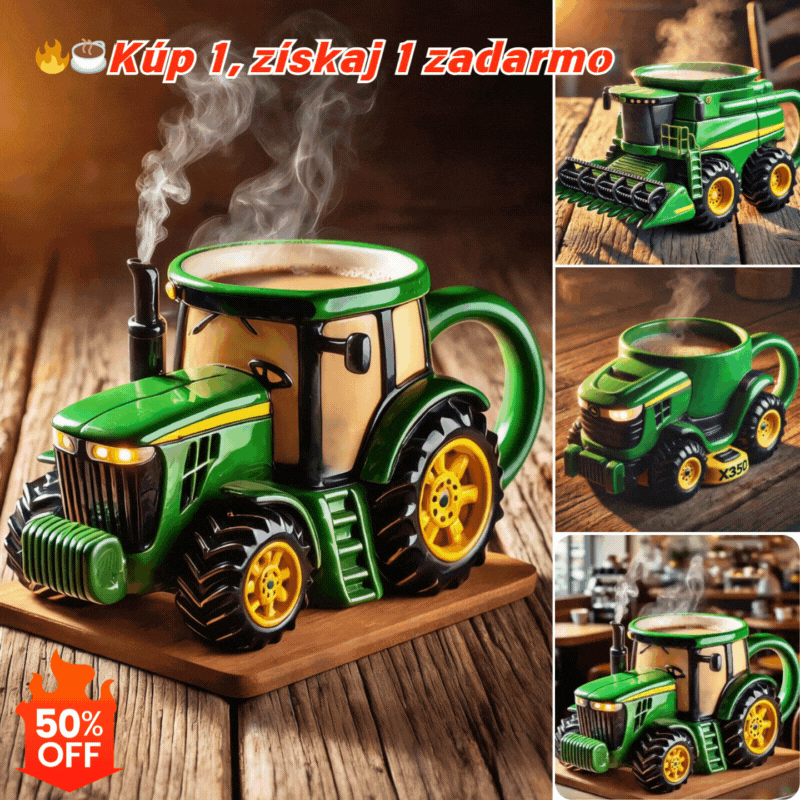 🔥【50% zľava】☕Retro šálka kávy v tvare farmárskeho traktora