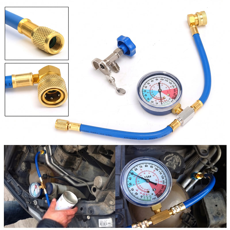 ⏳Oferta por tiempo limitado⏰ Manguera de carga de CA R134a con manómetro: herramienta universal y fácil de usar para proyectos de bricolaje 🔧