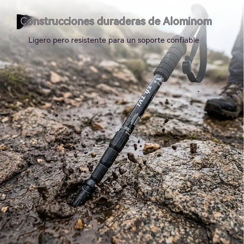 📢¡50% de descuento! ⛰️✨Bastones de trekking/bastones de senderismo multifuncionales y ajustables de aleación de aluminio: duraderos, con absorción de impactos y ligeros.