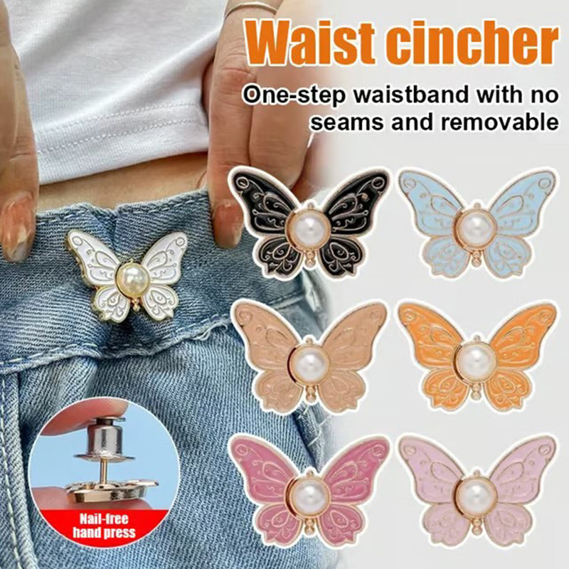 🌸🦋 COMPRA 5 Y LLÉVATE 5 GRATIS 🎁💜 Hebilla ajustable de cintura con forma de mariposa extraíble: sin herramientas, ajuste perfecto para jeans, faldas y vestidos ✨👗💃