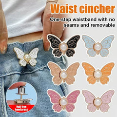 🌸🦋 COMPRA 5 Y LLÉVATE 5 GRATIS 🎁💜 Hebilla ajustable de cintura con forma de mariposa extraíble: sin herramientas, ajuste perfecto para jeans, faldas y vestidos ✨👗💃