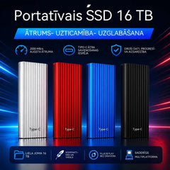 🏆Īpašs piedāvājums uz ierobežotu laiku⚡ 🔥Augstas ietilpības 16 TB kompakts pārnēsājams SSD disks ar USB Type-C pieslēgvietu