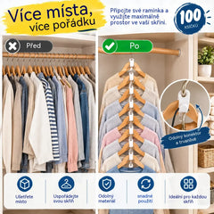 👕✨【Balení 100 kusů】Spojky na ramínka na oblečení šetří místo: Zdvojnásobí úložný prostor ve vaší skříni; jsou robustní a odolné.
