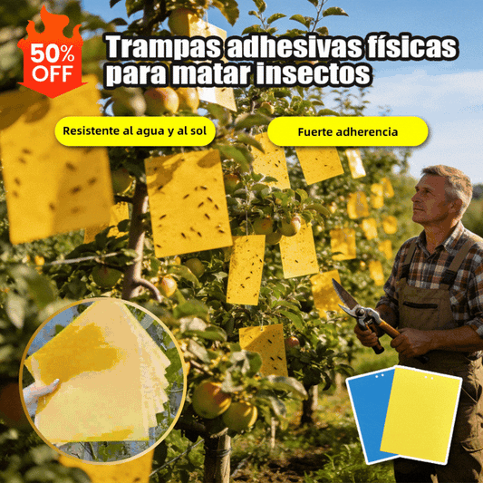 🔥【30 pcs】【Oferta por tiempo limitado】💥Tablero adhesivo de insectos de doble cara amarillo