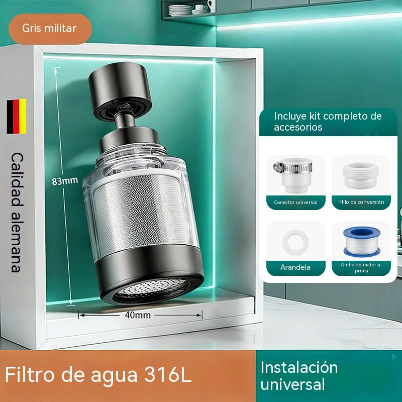 ✅✅【2 por 27 euros】💦👍🏻Filtro purificador de agua para grifo de acero inoxidable