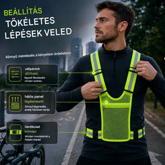 【🔥2 darab】Jelenleg nagy láthatóságú, fényvisszaverő mellény, állítható, zsebekkel, biztonságos futófelszerelés.
