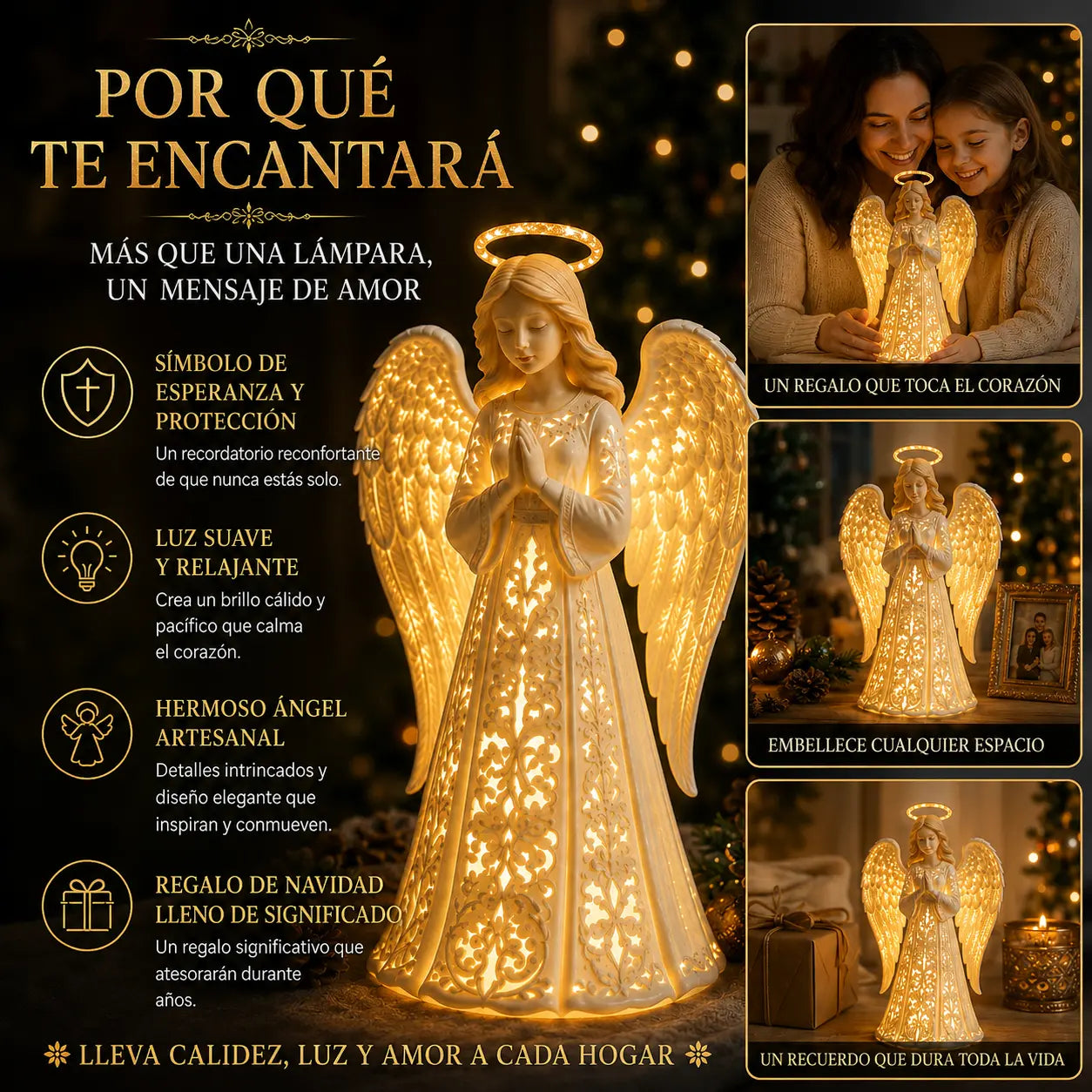 😇Luces navideñas de ángeles guardianes: símbolos de esperanza, amor y protección.