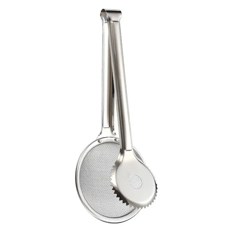 🍳 Pinza Colador 2 en 1 de Acero Inoxidable | Escurridor de Aceite para Freír y Cocinar