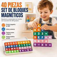 📢📢¡40% de descuento por tiempo limitado! 【40 bloques de construcción + caja de almacenamiento】⏰Bloques magnéticos de construcción de letras y números para niños