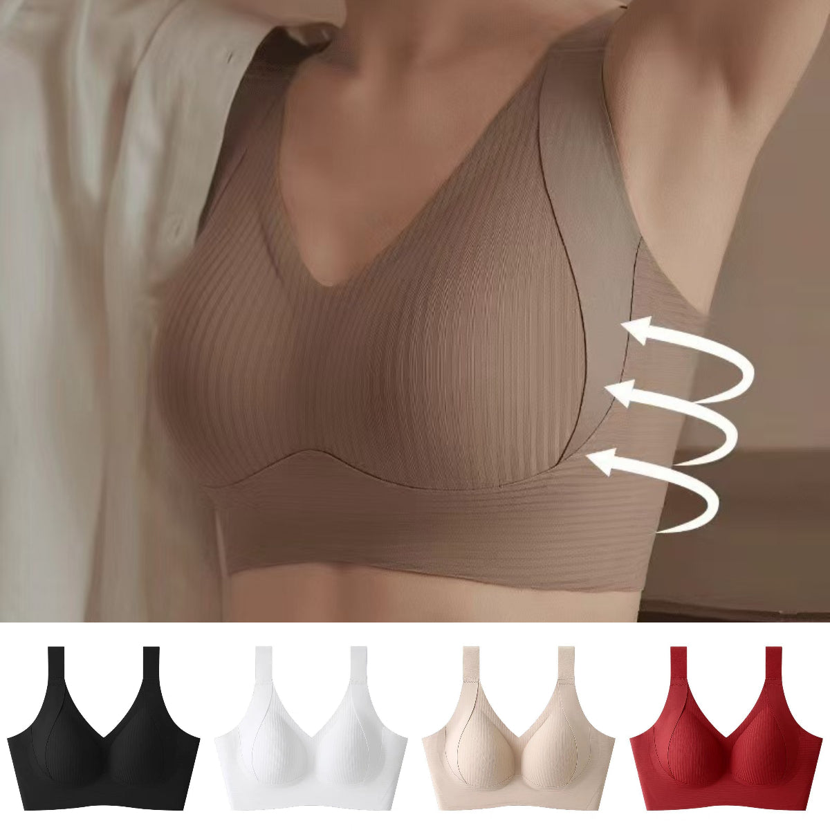 😍【Paquete de 2】Sujetador inalámbrico de una pieza para mujer❤️【40-95 kg】
