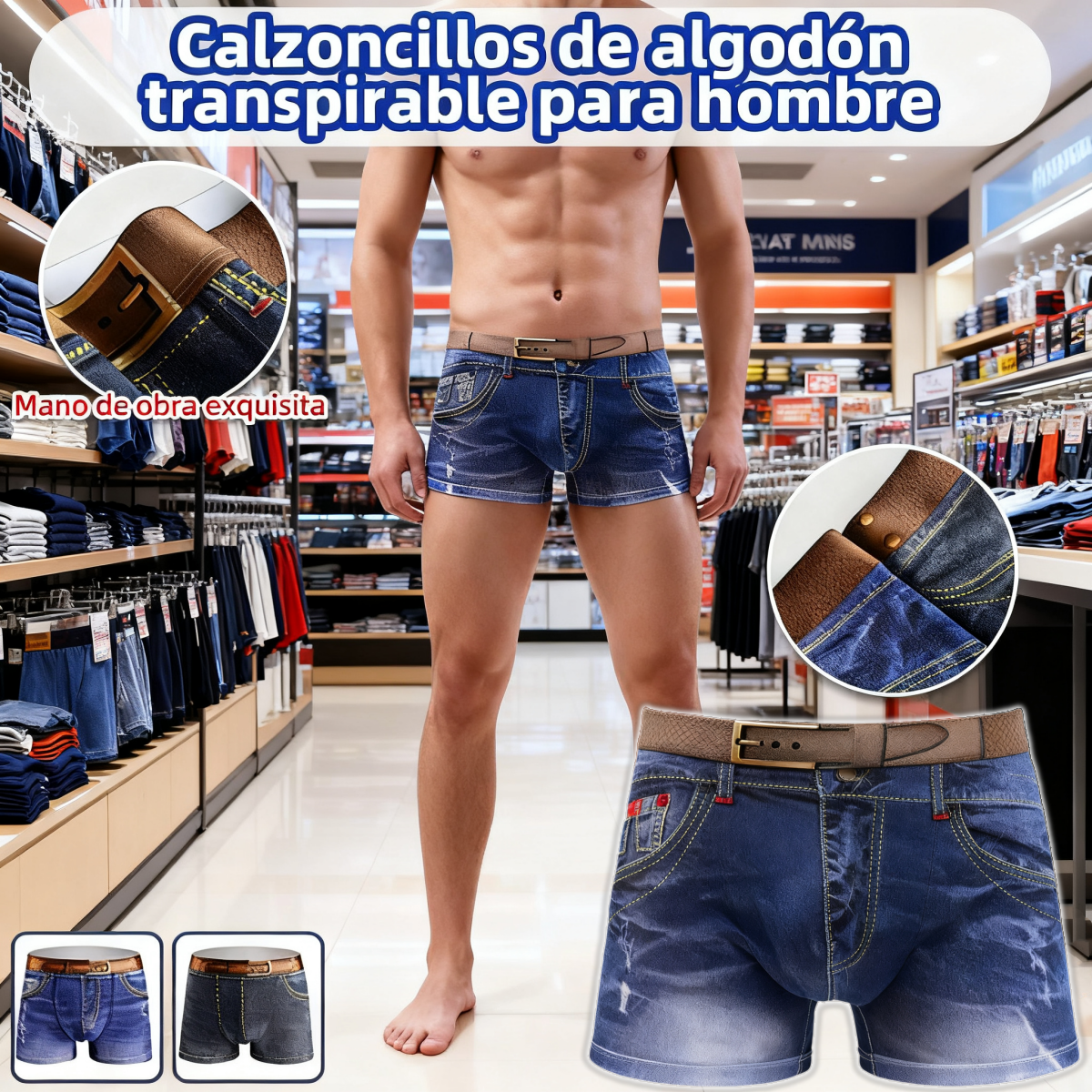 🩳Compre 2 y obtenga 2 gratis（4 piezas）Calzoncillos de algodón transpirable para hombre