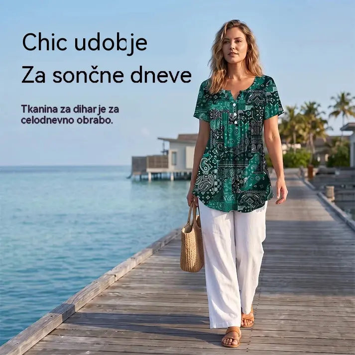 📢📢40% POPUST !! ⏰Ženski ležerni top z V-izrezom