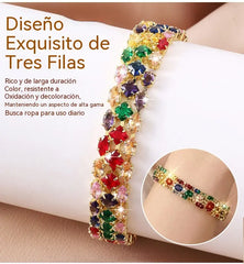 ✨Pulsera de circonitas geométricas coloridas de estilo bohemio