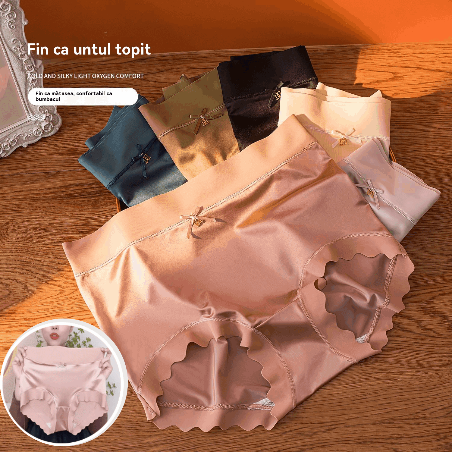 🤩🔥【40-75kg】【Paquete de 3 piezas】✨🩲 Ropa interior de satén de seda suave, transpirable y elegante
