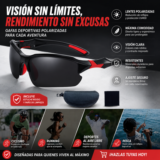 💥【Compra uno y llévate otro gratis】🕶️Gafas de sol deportivas polarizadas con diseño aerodinámico envolvente