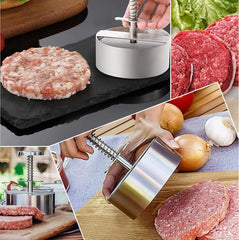 【diámetro10cm】🍔Prensa de carne manual de acero inoxidable 304/máquina para hacer pasteles de carne para cocina y restaurante