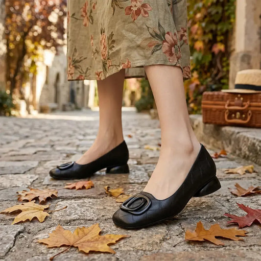 👡Ženski francoski retro ravni čevlji Mary Jane - z okroglo konico in nizkim izrezom - retro stil, udobni in za vsak dan