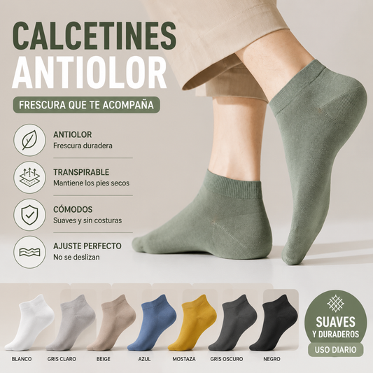 🧦【8 pares - 8 colores】Calcetines cortos de algodón finos, transpirables y absorbentes para hombre, ideales para el verano.