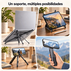📱💻🧲 Soporte Magnético 3 en 1 de Aleación de Aluminio | Universal para Tablet, Móvil y Portátil | Plegable y Portátil ✨