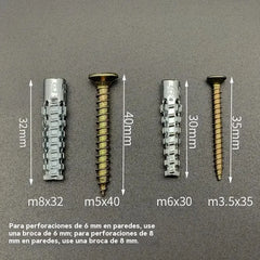 【100 juegos】🔩 Anclaje metálico dentado súper resistente para fijaciones firmes en cualquier pared