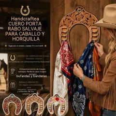🧣🤠Estante para guardar bufandas de cuero hecho a mano