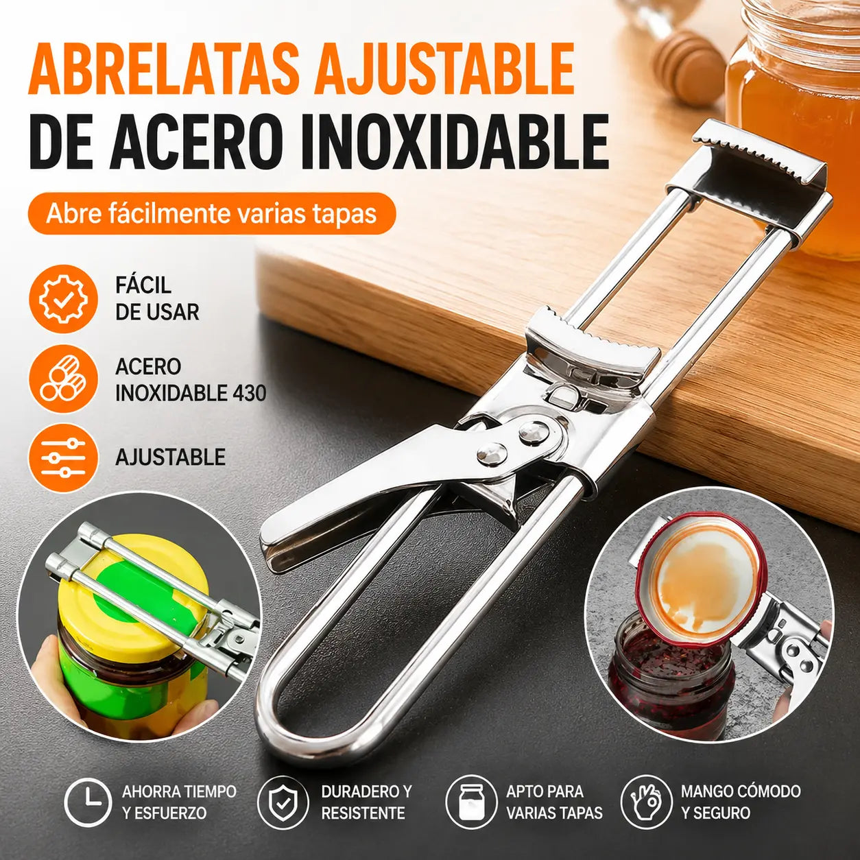 🔥🥫 Abridor multifunción de acero inoxidable, para abrir botellas sin esfuerzo