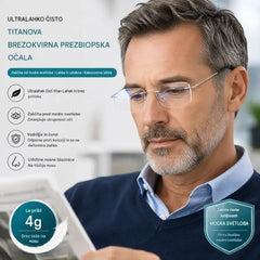Visokokakovostna, ultralahka, brezokvirna, visokoločljivostna, profesionalna očala z zaščito pred modro svetlobo - unisex
