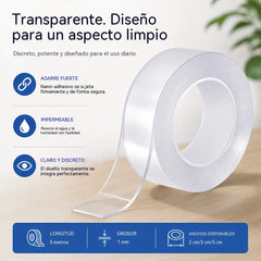 🔥 Oferta especial de último día (2 mm de grosor, 3 cm de ancho, 5 m de largo) ✨ Cinta adhesiva nano multiusos de doble cara súper resistente