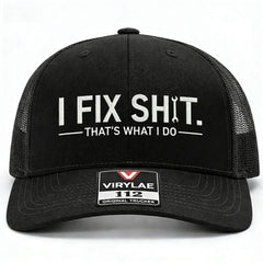 🧢 OFERTA ESPECIAL: ¡50% DE DESCUENTO EN TODAS LAS GORRAS! ✨ Gorra de camionero con bordado "I Fix Shit" – Malla transpirable, protección solar y ajustable 🛠️