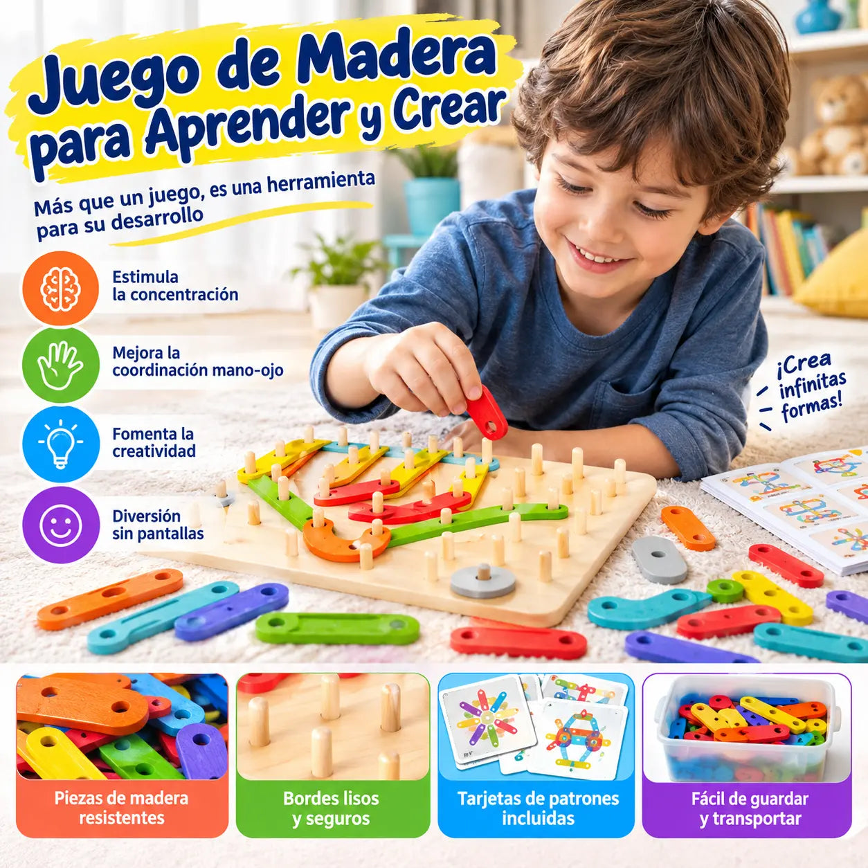 🧩🎁 Rompecabezas Montessori para Niños | Juguete Educativo y Didáctico | Regalo Ideal para Aprender Jugando ✨