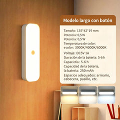 🔥【Compra uno y llévate otro gratis】🏡💡Luz LED inteligente magnética, batería de larga duración, luz ajustable de tres colores