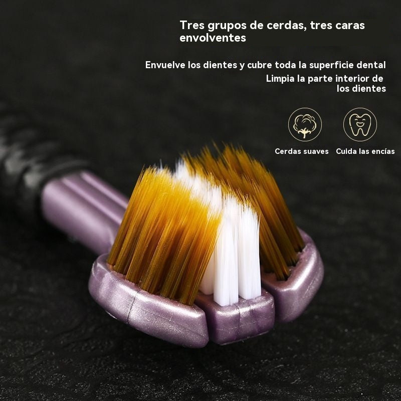 【12 piezas 25 euros】Cepillo de dientes triple de limpieza multiángulo