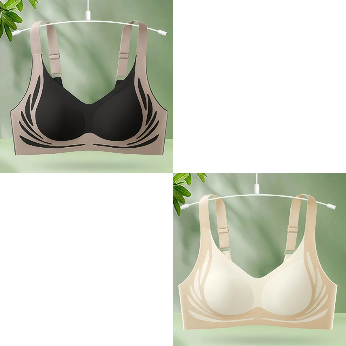 【30%OFF】😍【Paquete de 2】Sujetador de una pieza sin aros para mujer ❤️【40-85KG】